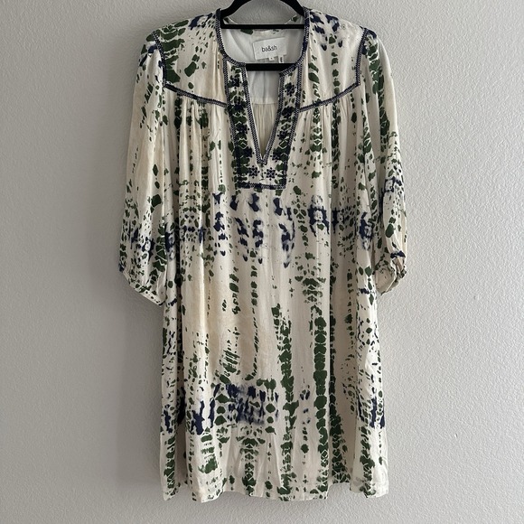 ba&sh Other - Ba&sh Bamboo Tie Dye Ilda Tunic Dress Small Cream Green Boho Mini